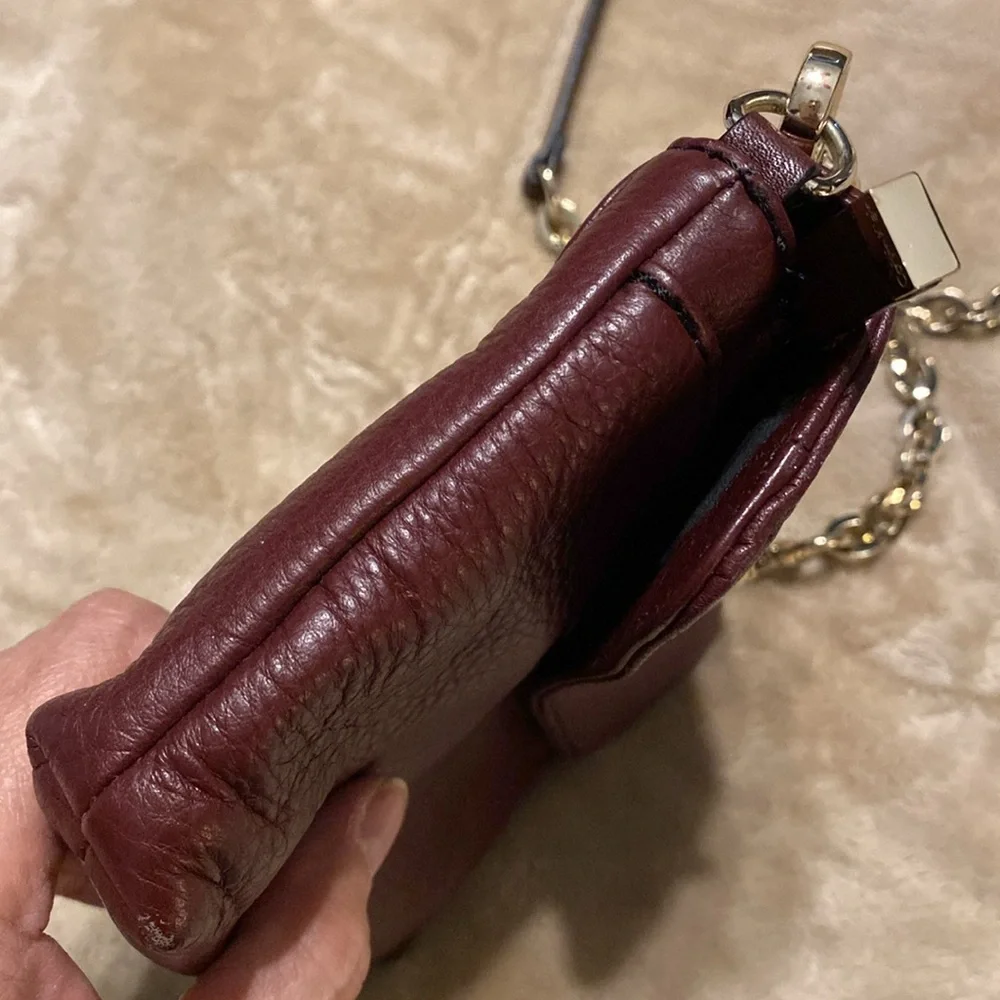 Calvin Kline small burgundy leather crossbody - Picture 8 of 12
